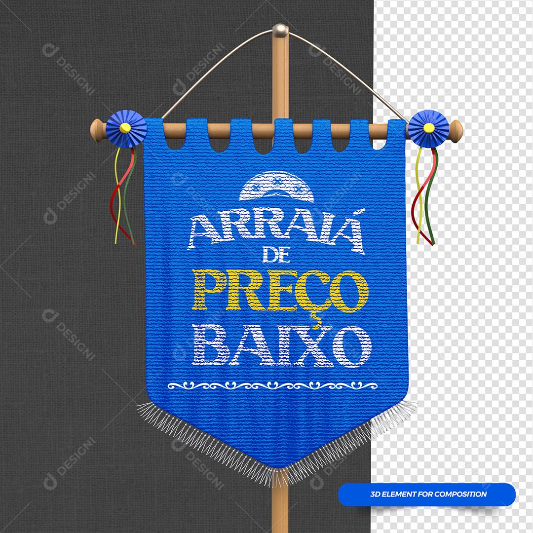 Elemento 3D Bandeira Arraiá de Preço Baixo PSD