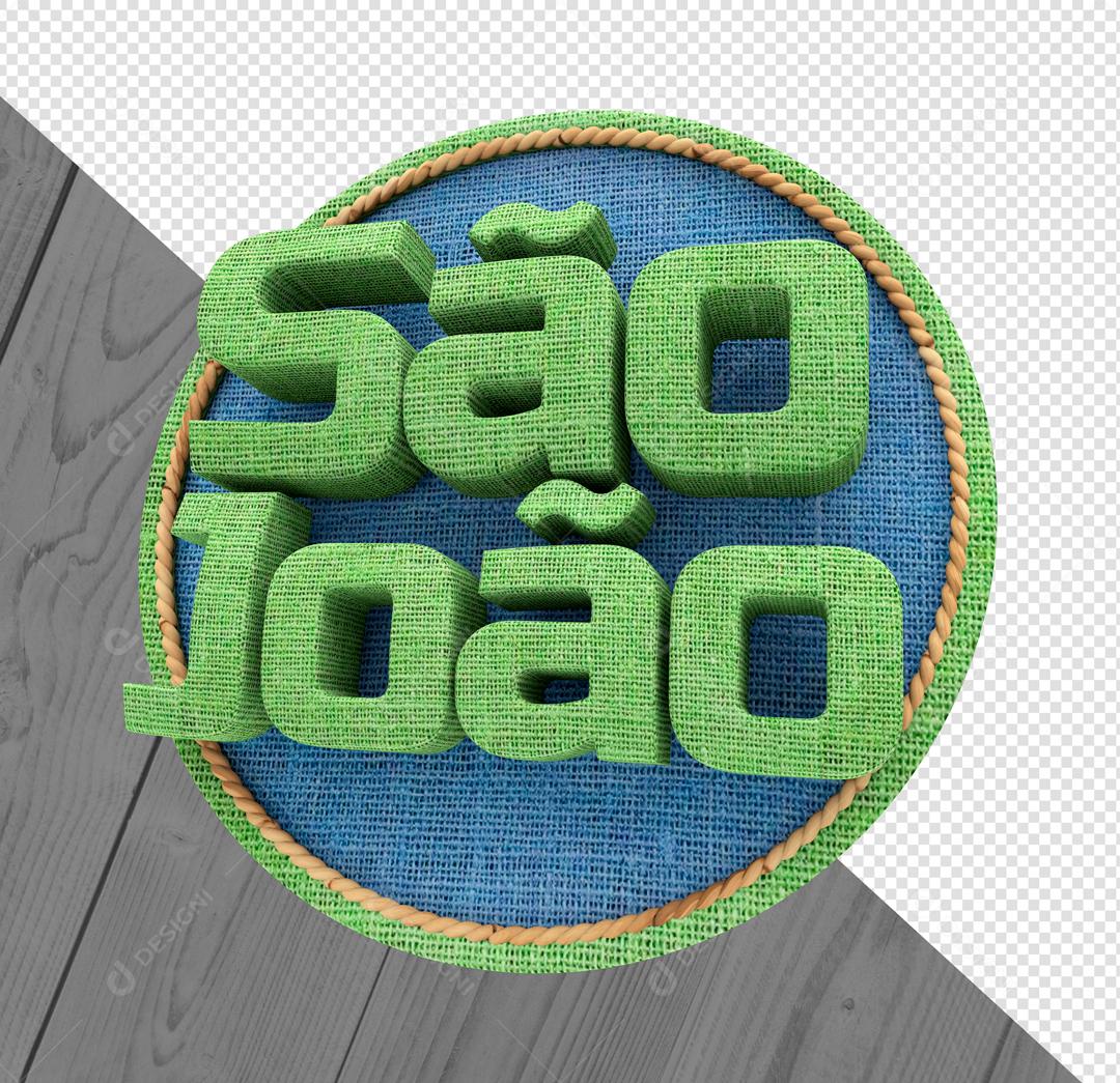 Selo 3D São João Vede Para Composição PSD