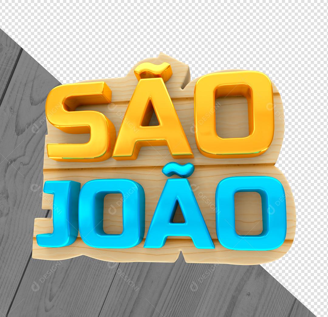 São João Amarelo e Azul Selo 3D PSD