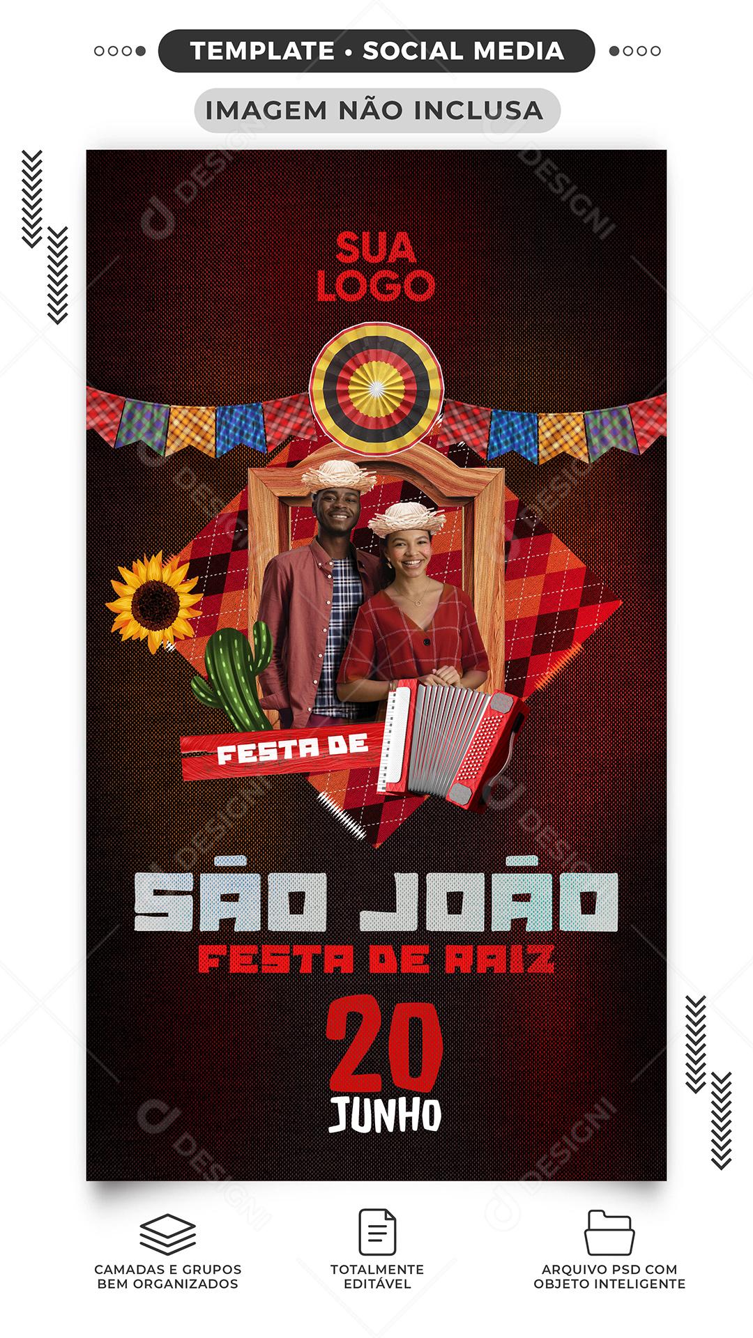 Story Festa de São João Festa Raiz Social Media PSD Editável