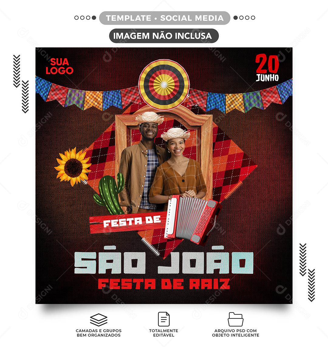 Social Media Festa de São João Festa Raiz PSD Editável