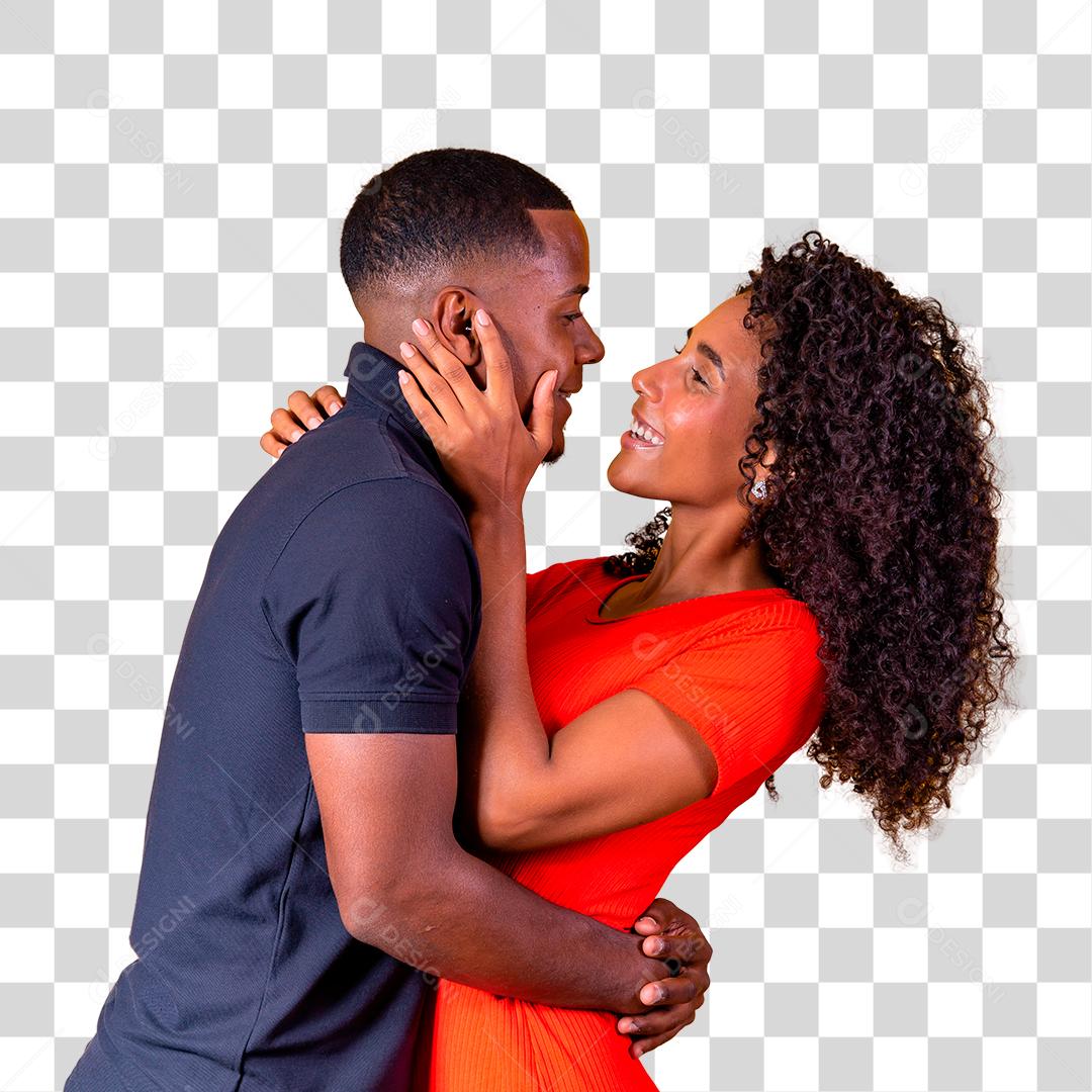 Lindo casal de afro-americanos apaixonado