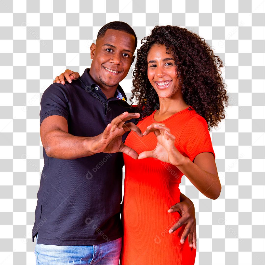 Lindo casal alegre de afro-americanos apaixonado