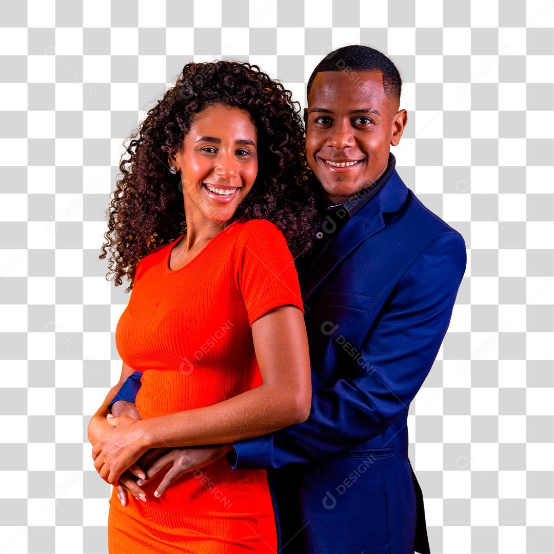 Lindo casal alegre de afro-americanos apaixonado