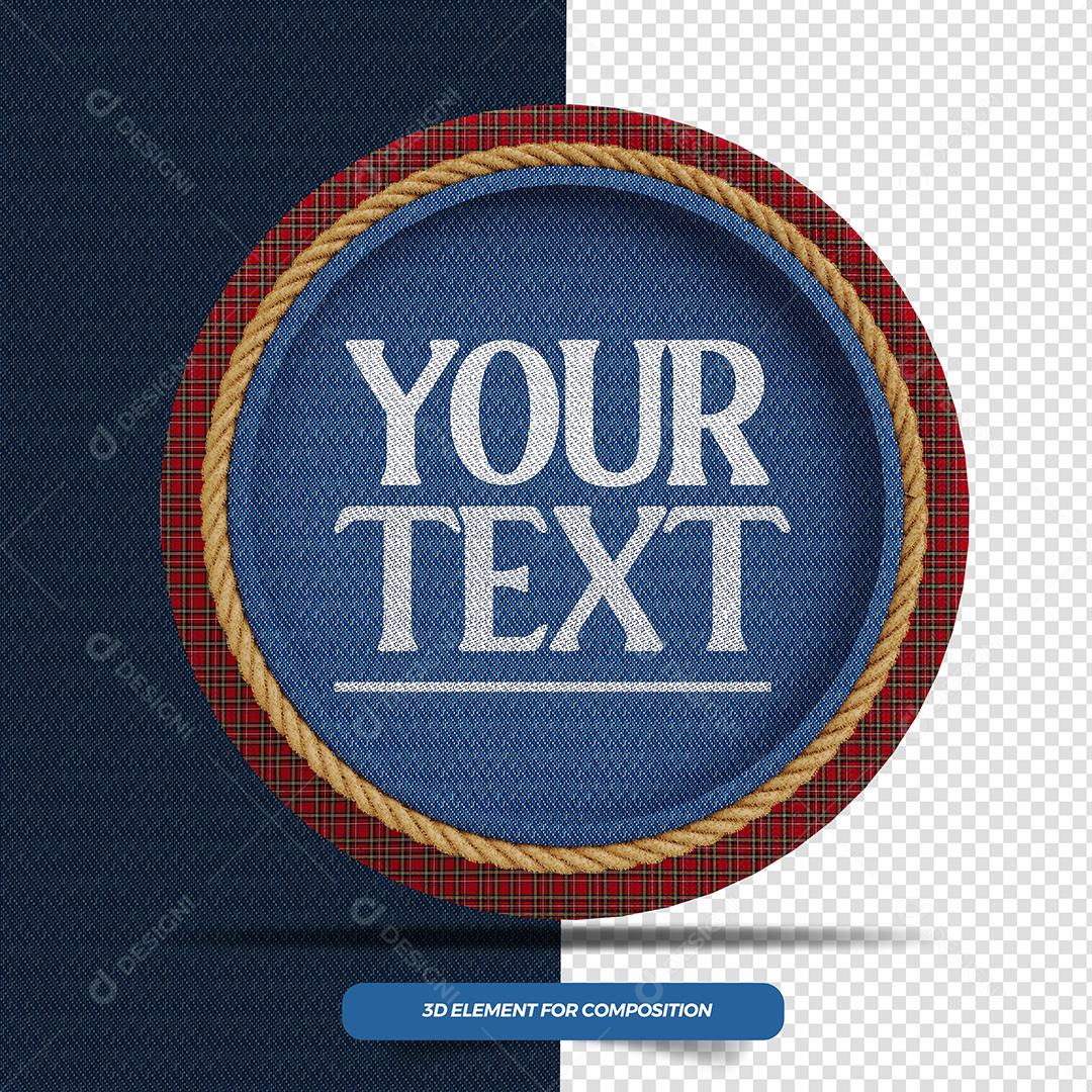 Círculo 3D de Madeira Elemento Para Composição PSD