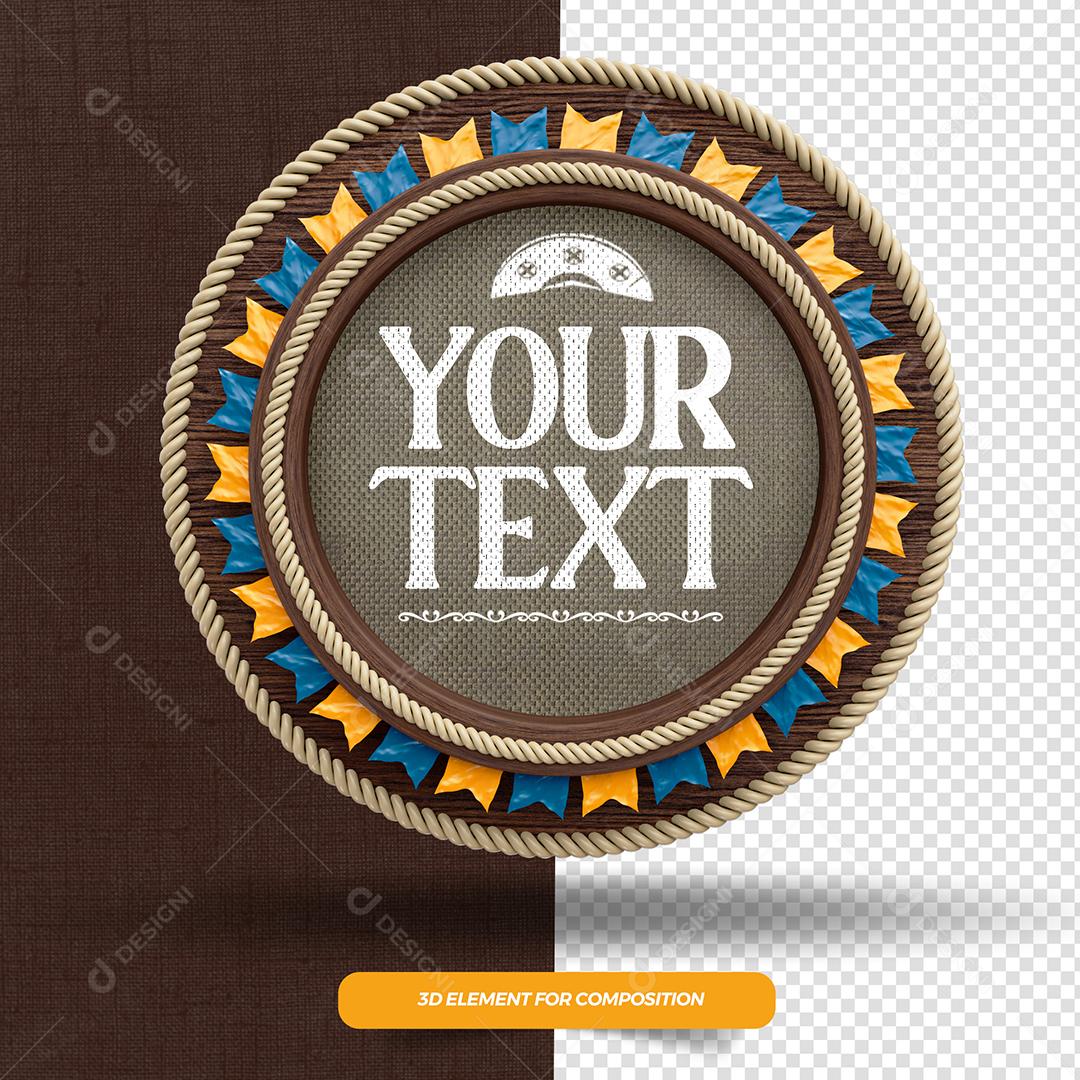 Elemento 3D de São João para Composição PSD