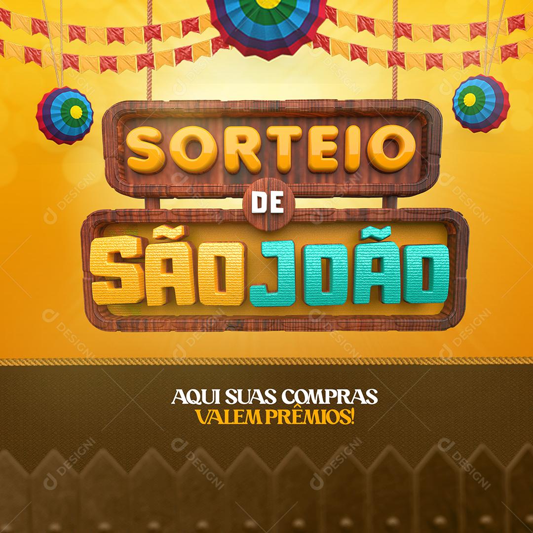 Sorteio de São João Selo 3D para Composição PSD