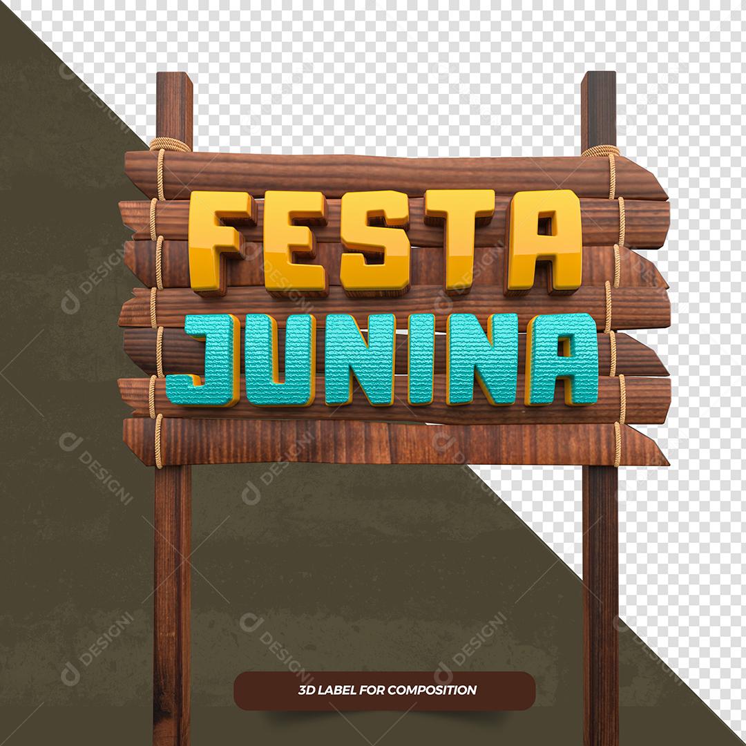 Selo 3D Festa Junina Para composição PSD