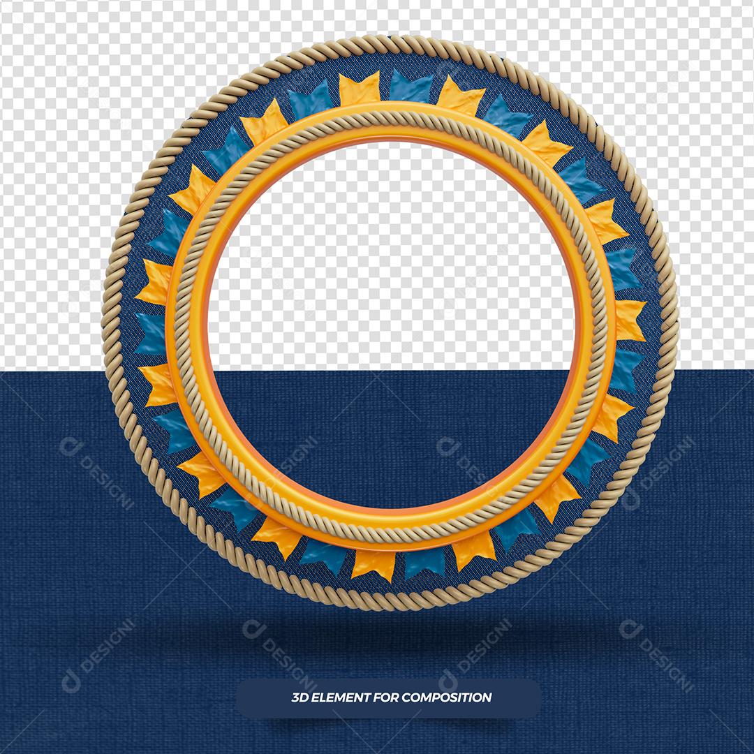 São João Elemento 3D Com Textura de Bandeiras para Composição PSD