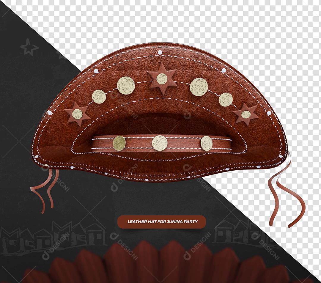 Elemento 3D Chapéu Nordestino de São João Para Composição PSD