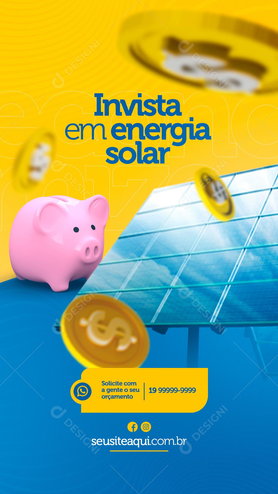 Story Invista em Energia Solar Social Media PSD Editável