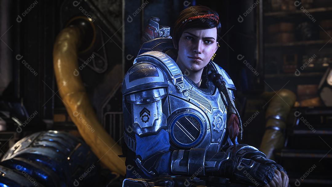 Kait Diaz Gears of War 5 ilustração 3D, 2 de junho de 2022, São Paulo, Brasil.