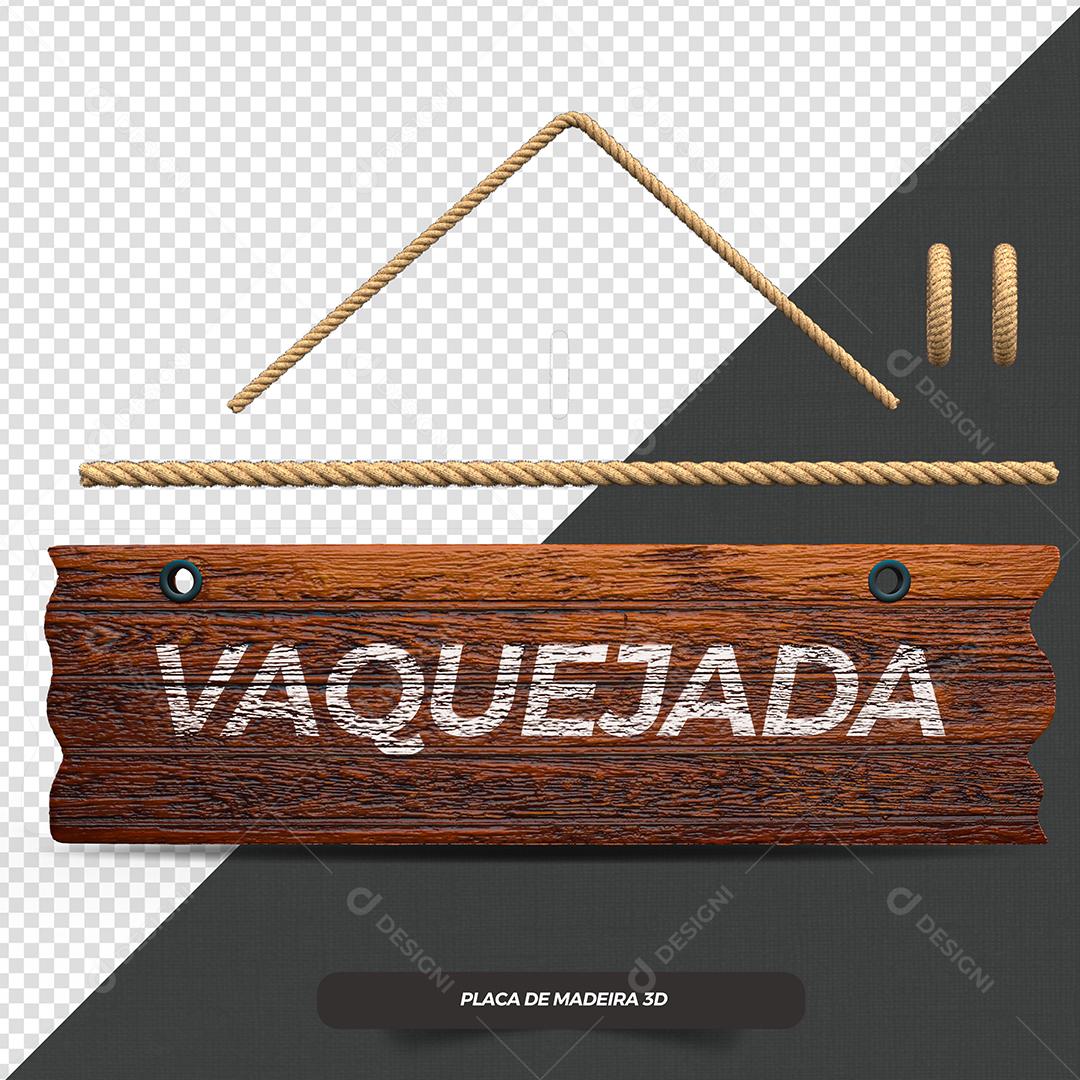 Elemento 3D Placa de Madeira Vaquejada Para Composição PSD