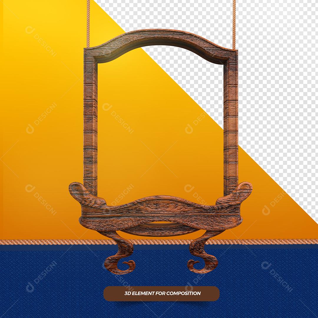 Quadro De Madeira de São João Elemento 3D PSD