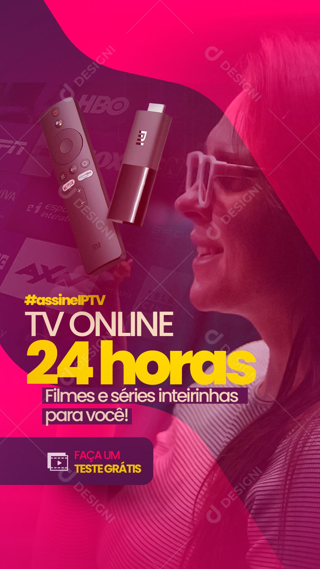 Story Social Media Tv Online 24 Horas IPTV PSD Editável