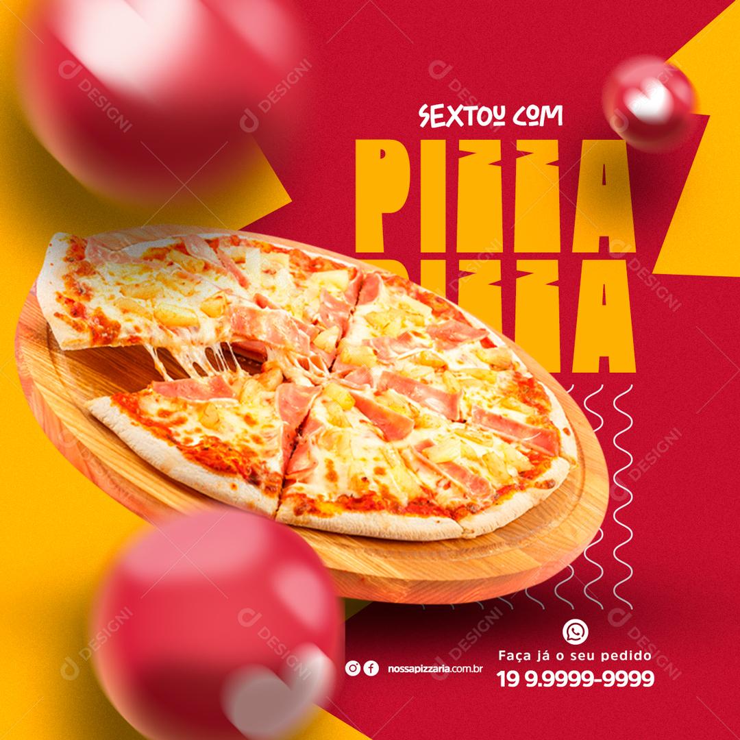 Social Media Sextou com Pizza Peça já a Sua Pizzaria PSD Editável