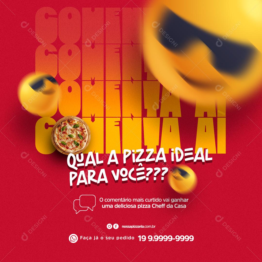 Social Media Qual a Pizza Ideal para Você Pizzaria PSD Editável