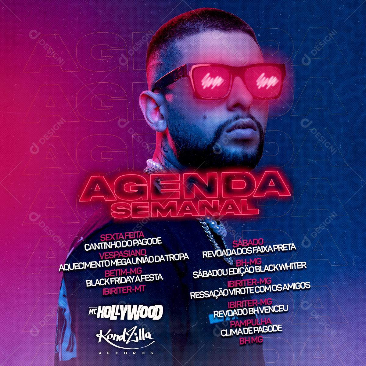 Flyer Show Agenda Semanal Funk Social Media PSD Editável