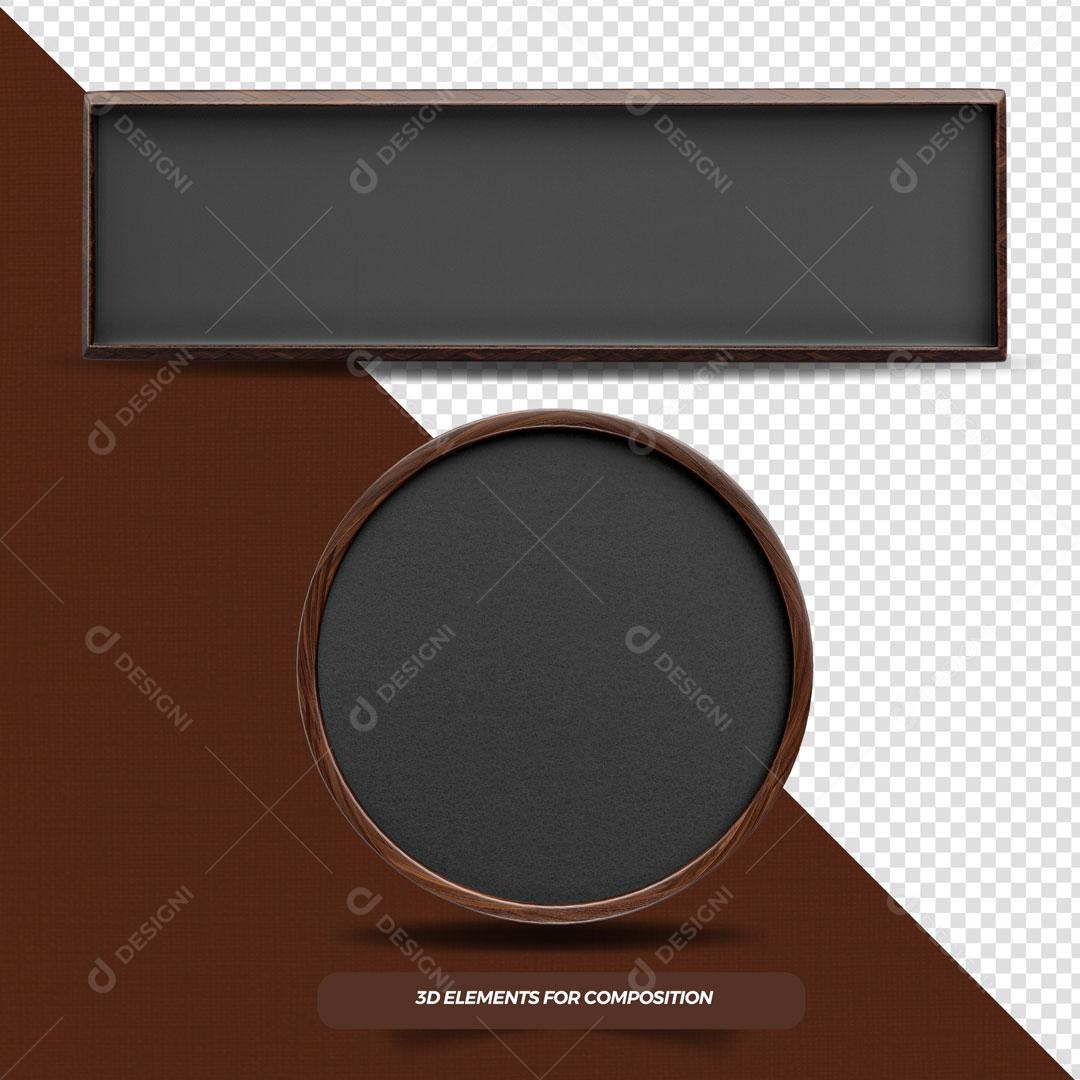 Elemento 3D Formas De Madeira Balcão PSD