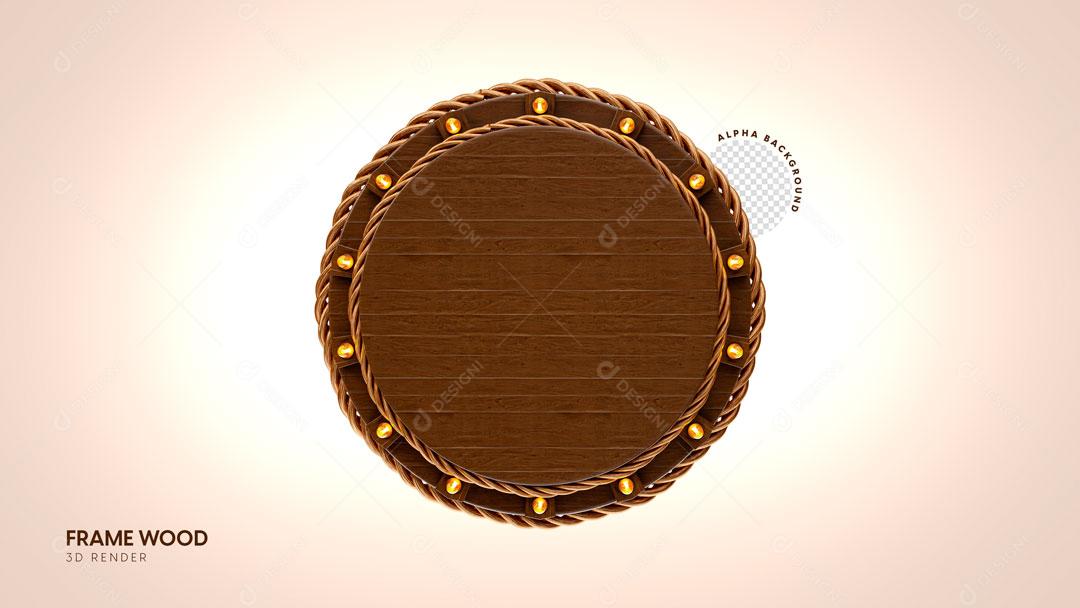 Elemento 3D De Madeira Com Lâmpadas PSD