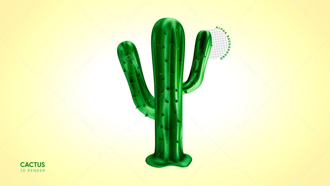 Elemento 3D Cacto Planta Do Deserto PSD