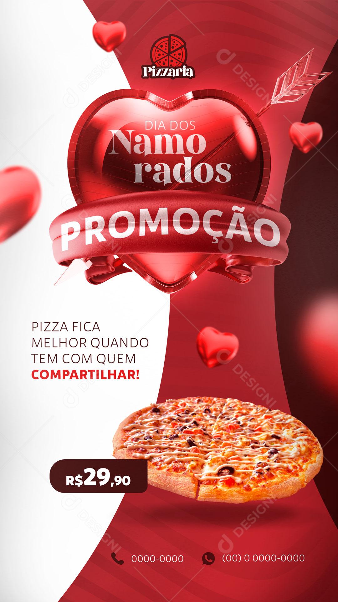 Promoção Pizzaria Dia Dos Namorados Data Comemorativa Social Media PSD Editável