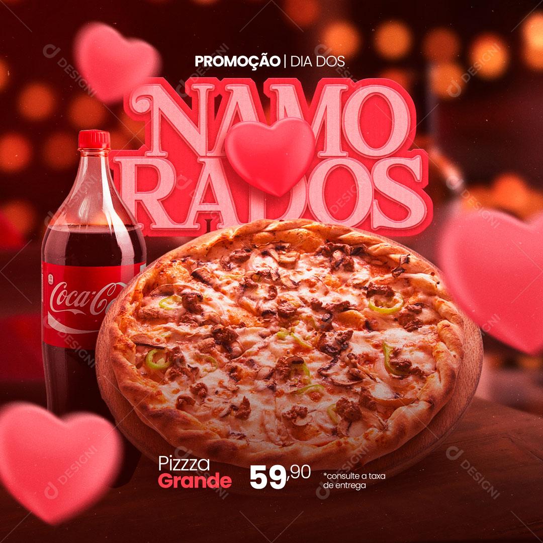 Promoção Dia Dos Namorados Pizza Grande Social Media PSD Editável