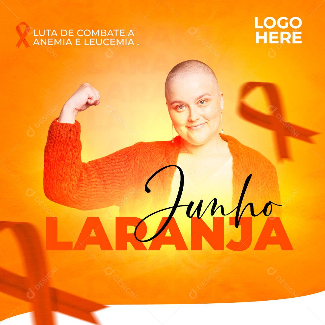 Junho Laranja Luta Ao Combate a Anemia e Leucemia Social Media PSD Editável