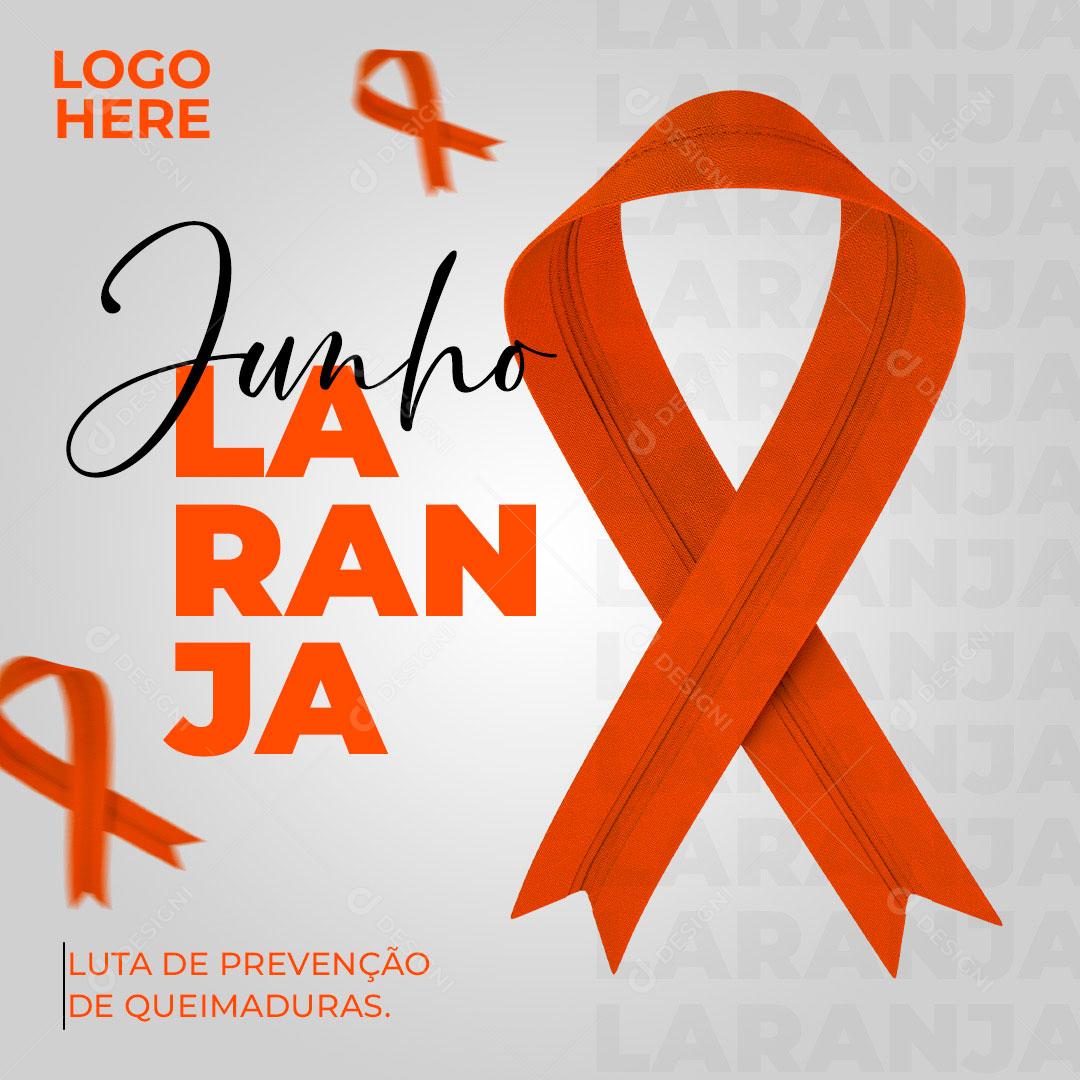 Junho Laranja Luta Ao Combate a Anemia e Leucemia Social Media PSD Editável
