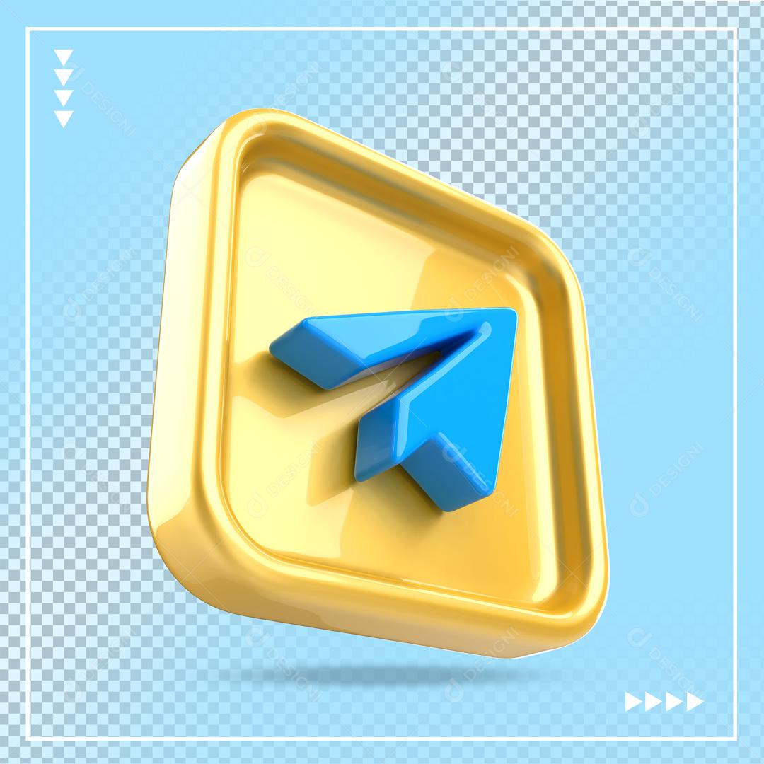 Telegram Elemento 3D Para Composição PSD