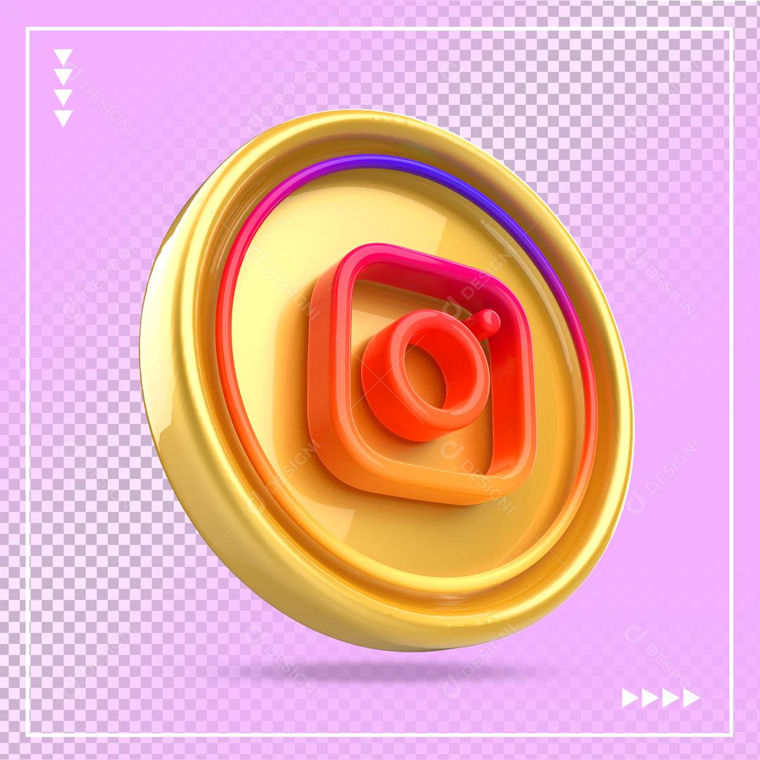 Ícone 3D Instagram Para Composição PSD