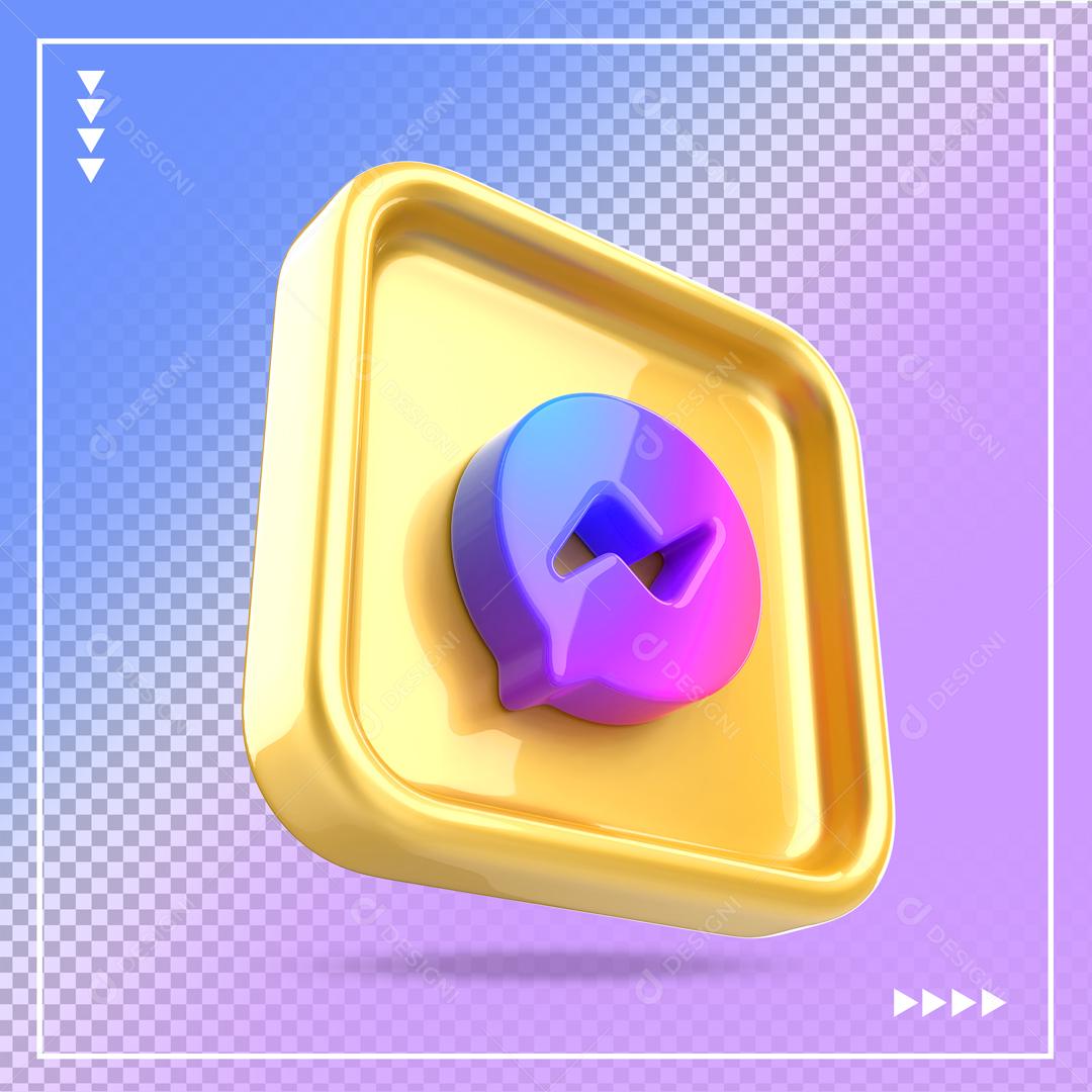Messenger Elemento 3D Para Composição PSD