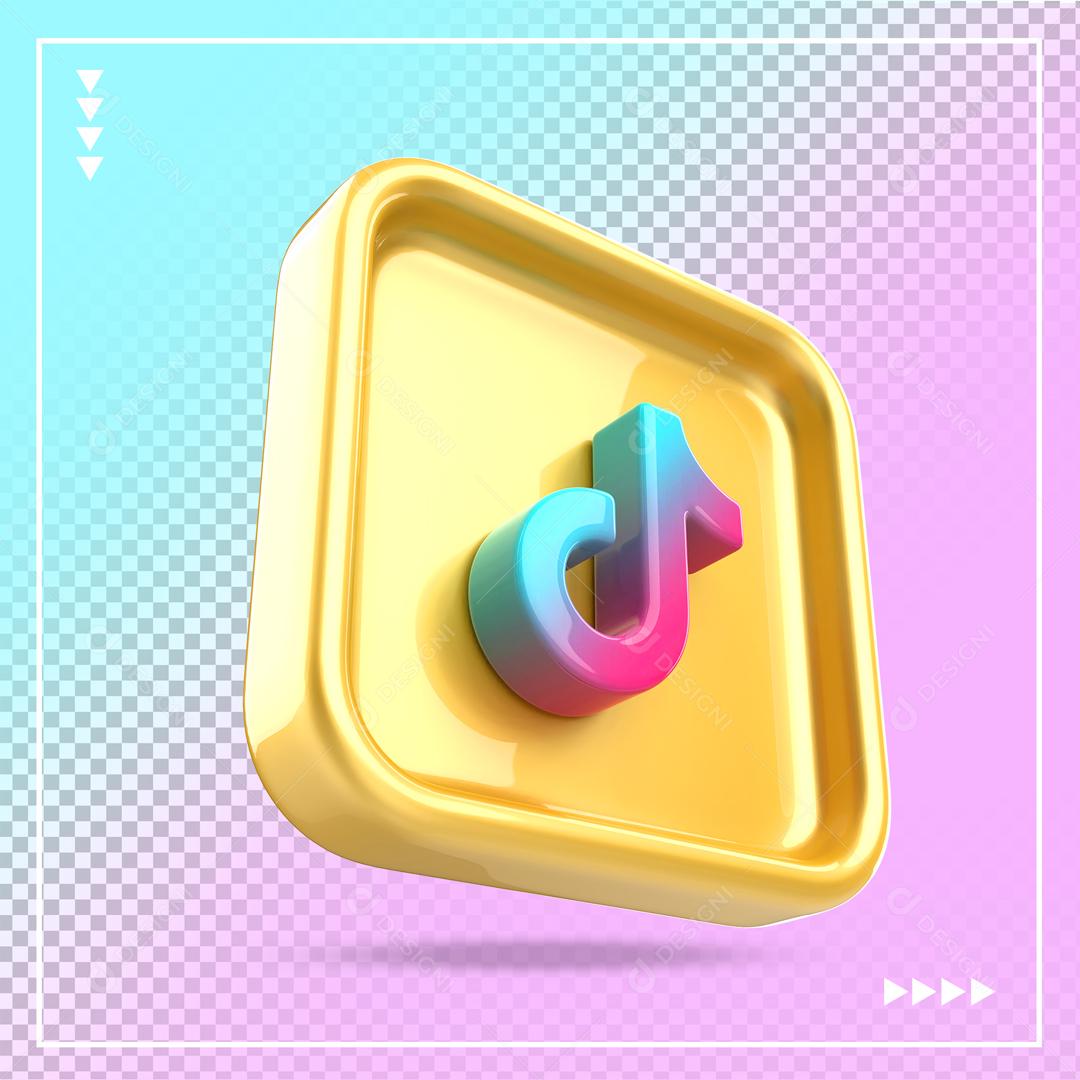 Tiktok Elemento 3D Para Composição PSD