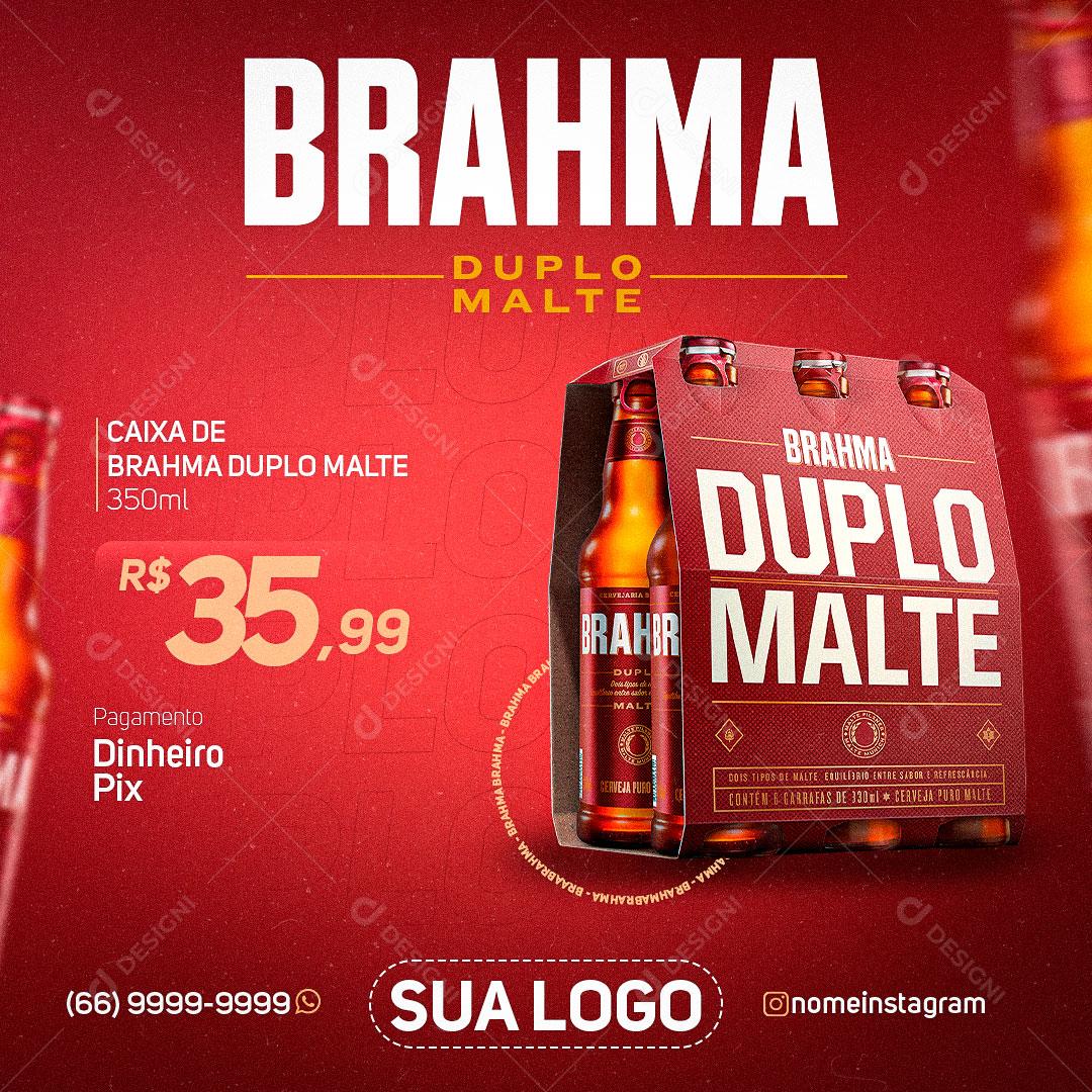 Cerveja Brahma Promoção Caixa Duplo Malte Social Media PSD Editável