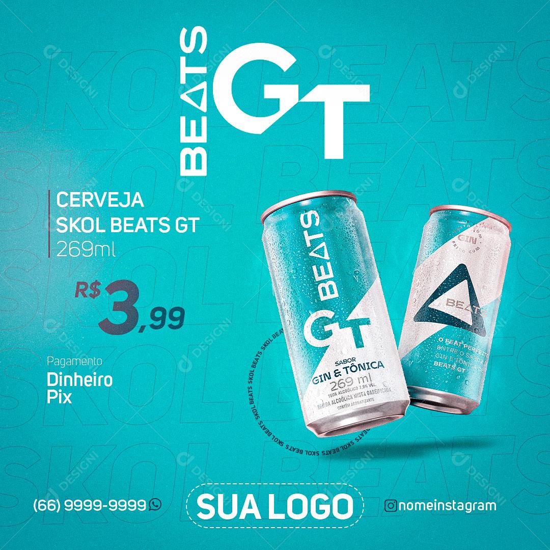 Cerveja Skol Beats GT  Promoção Caixa Social Media PSD Editável