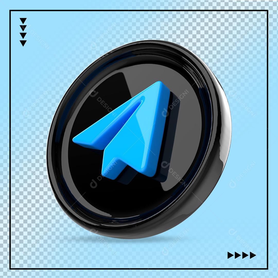 Telegram Elemento 3D Para Composição PSD