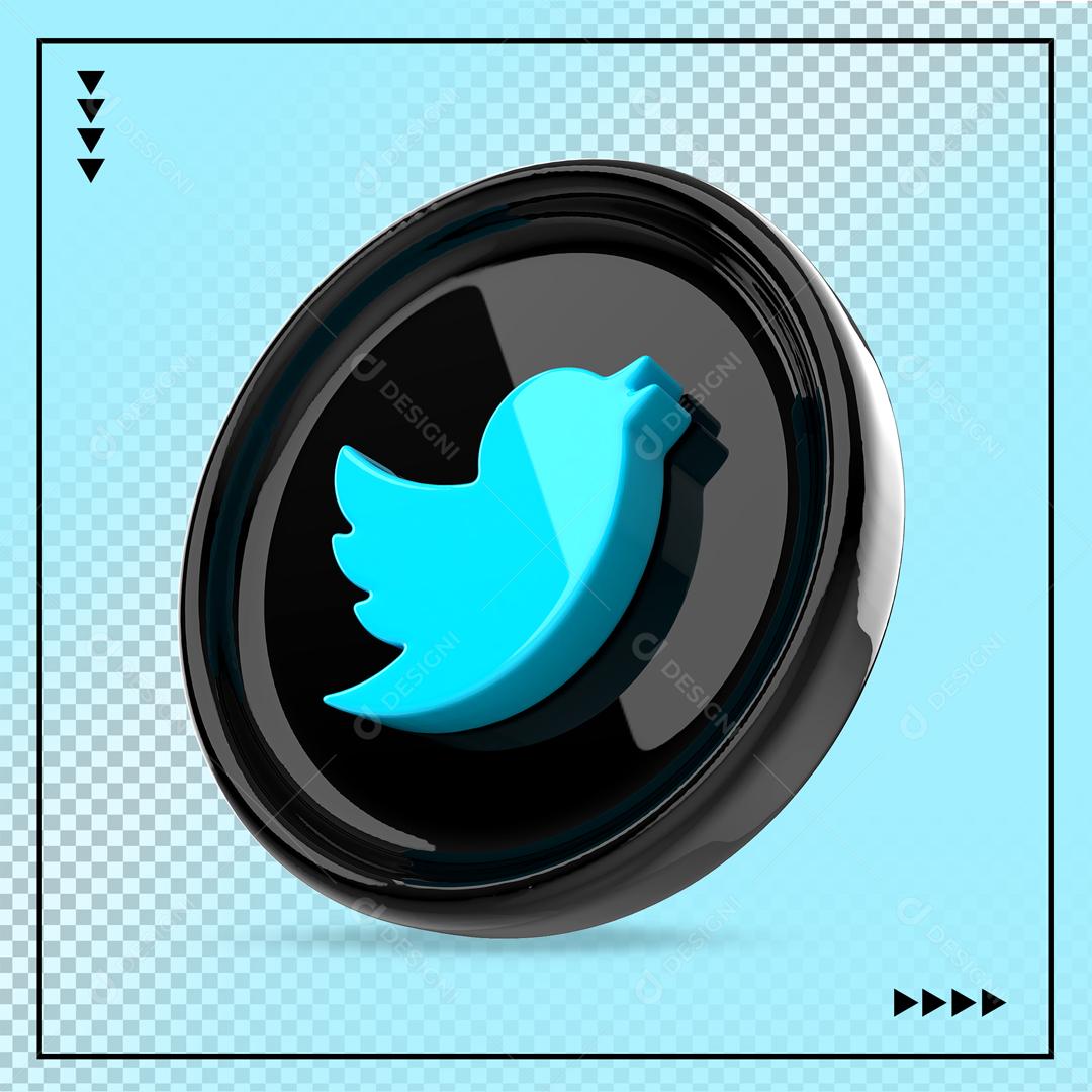 Twitter Elemento 3D Para Composição PSD