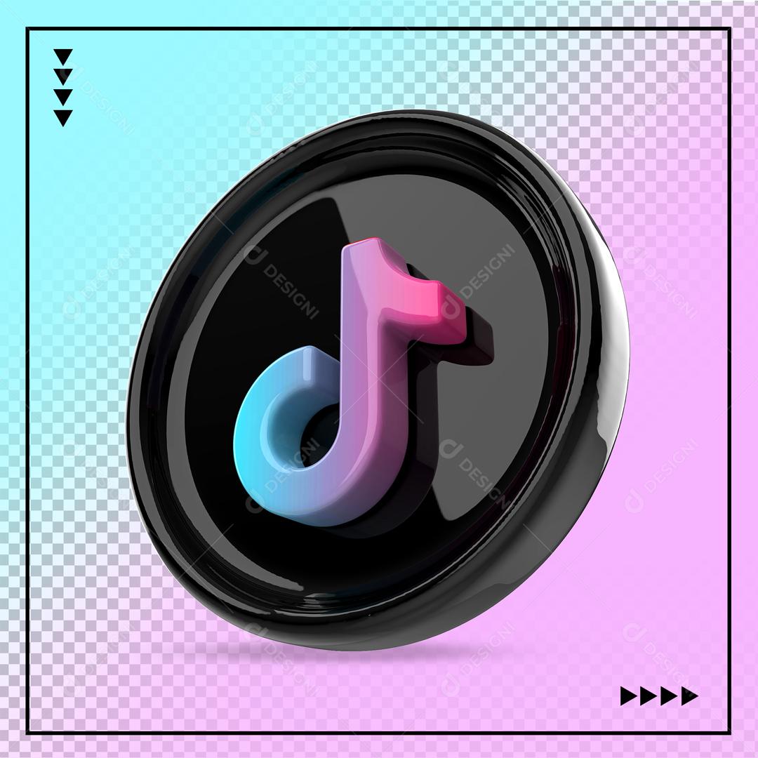 Tiktok Elemento 3D Para Composição PSD