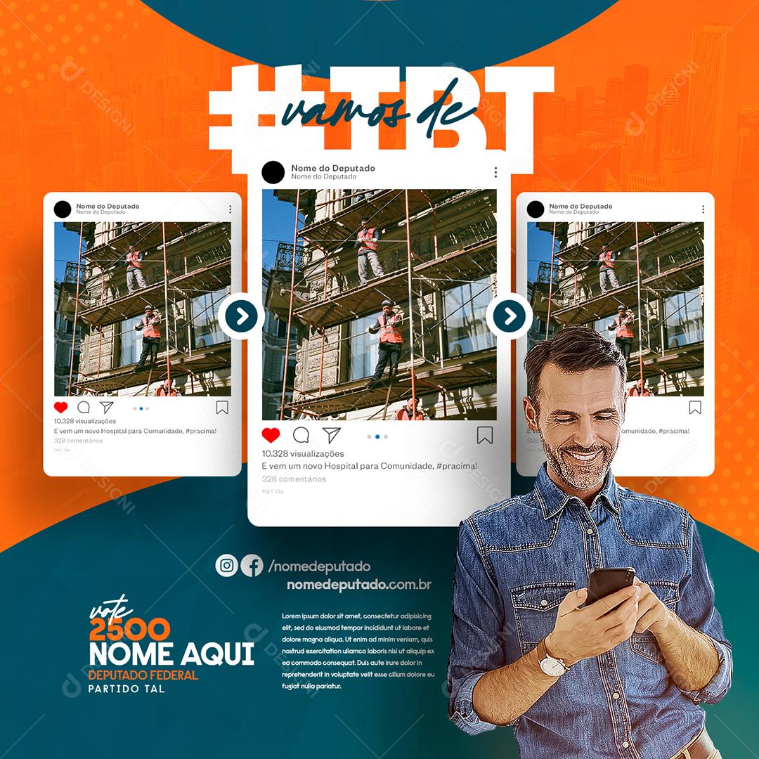 Social Media Vamos de TBT Política PSD Editável