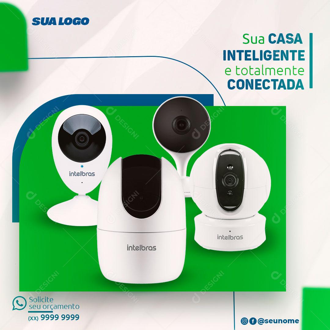 Sua Casa Inteligente E Segura Totalmente Conectada Social Media PSD Editável