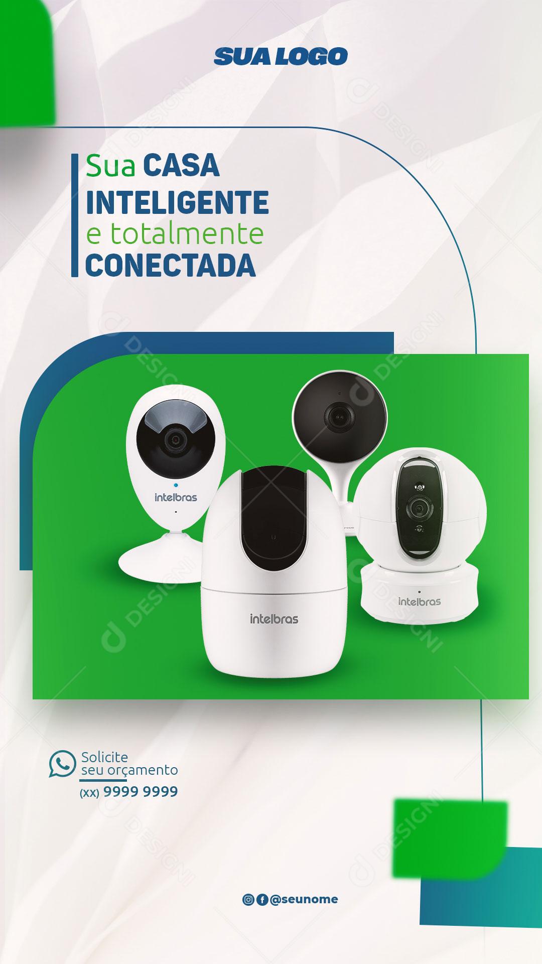 Sua Casa Inteligente E Segura Totalmente Conectada Social Media PSD Editável
