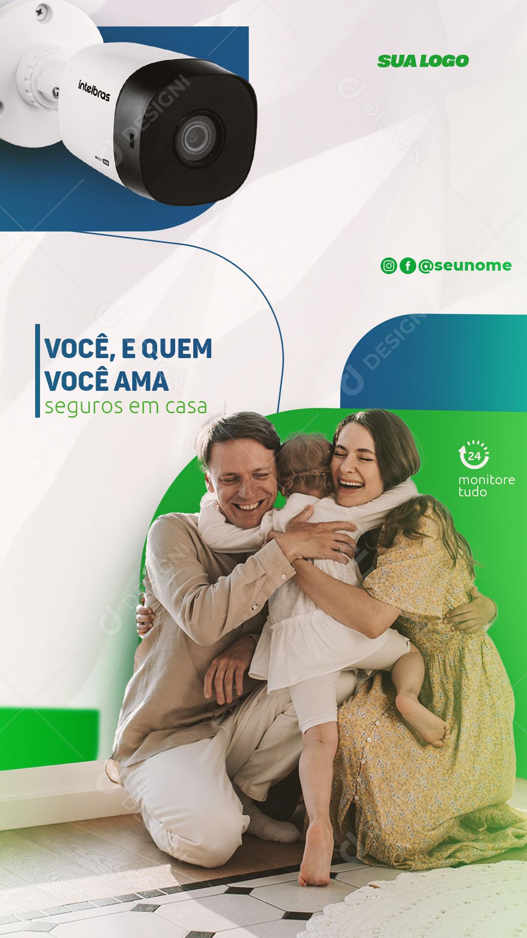 Invista Em Segurança Eletrônica Para Sua Segurança e Da Sua Família Social Media PSD Editável