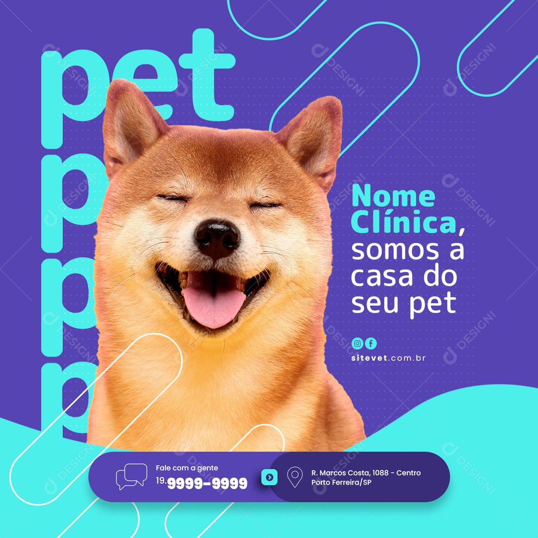 Social Media Clínica Veterinária Somos a Causa do Seu Pet PSD Editável