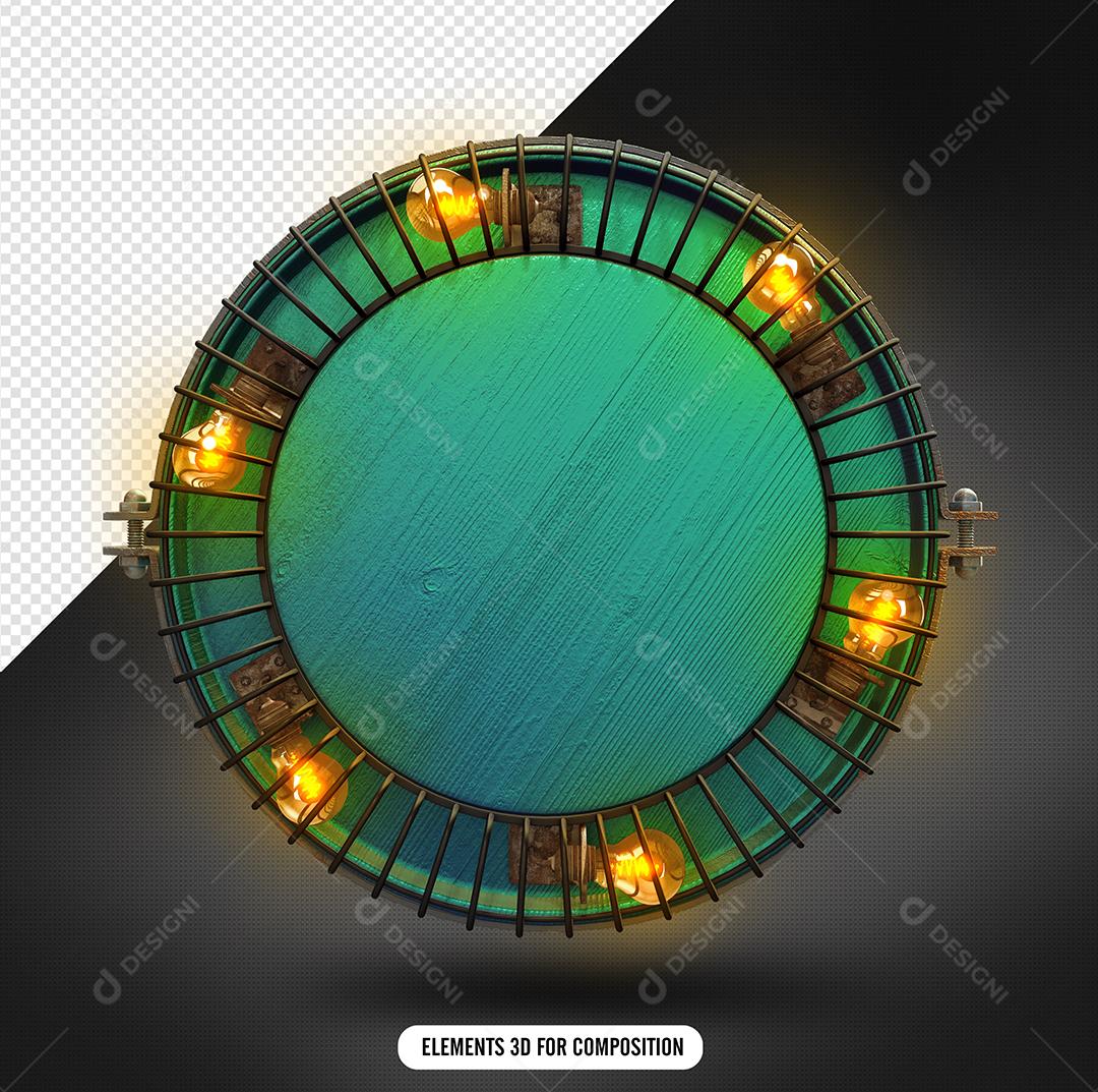 Círculo 3D Verde Elemento Para Composição PSD