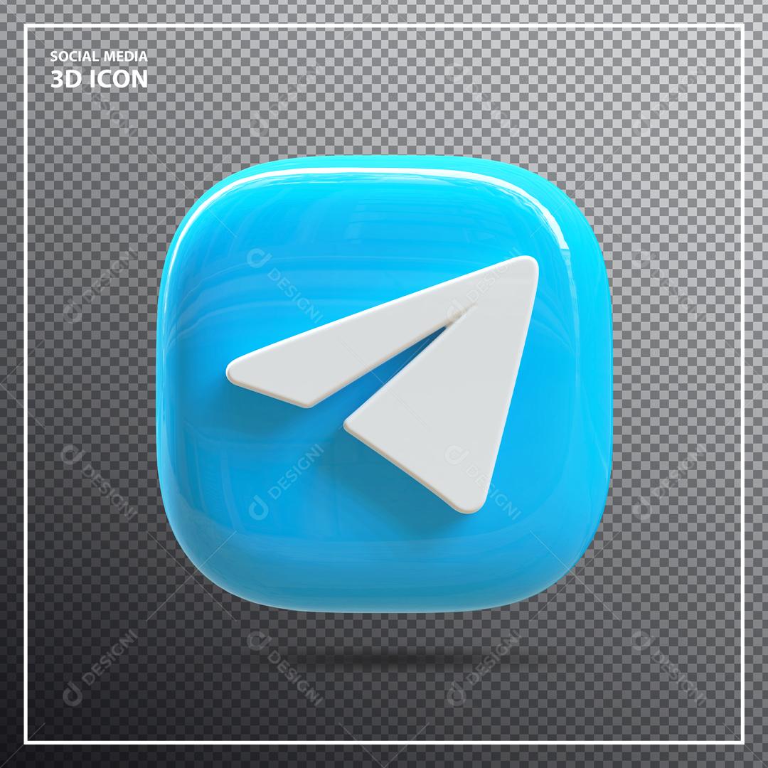 Telegram Elemento 3D Para Composição PSD