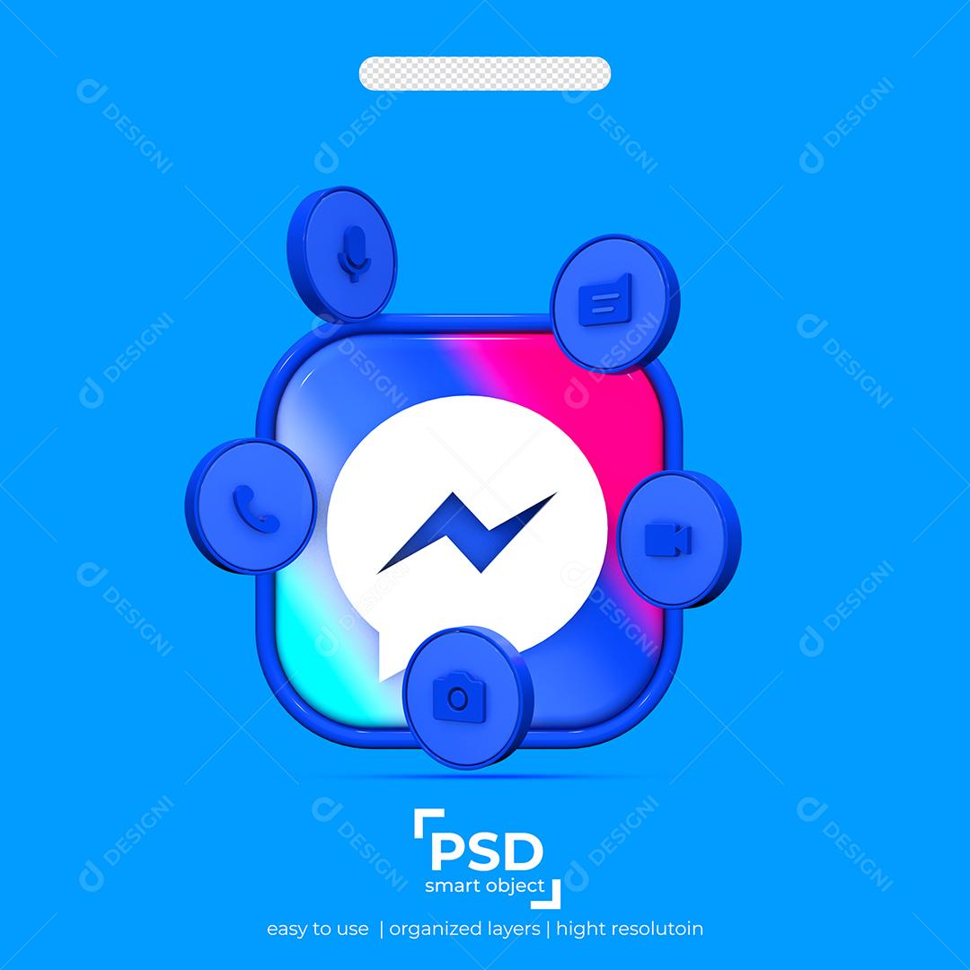 Messenger Elemento 3D Para Composição PSD