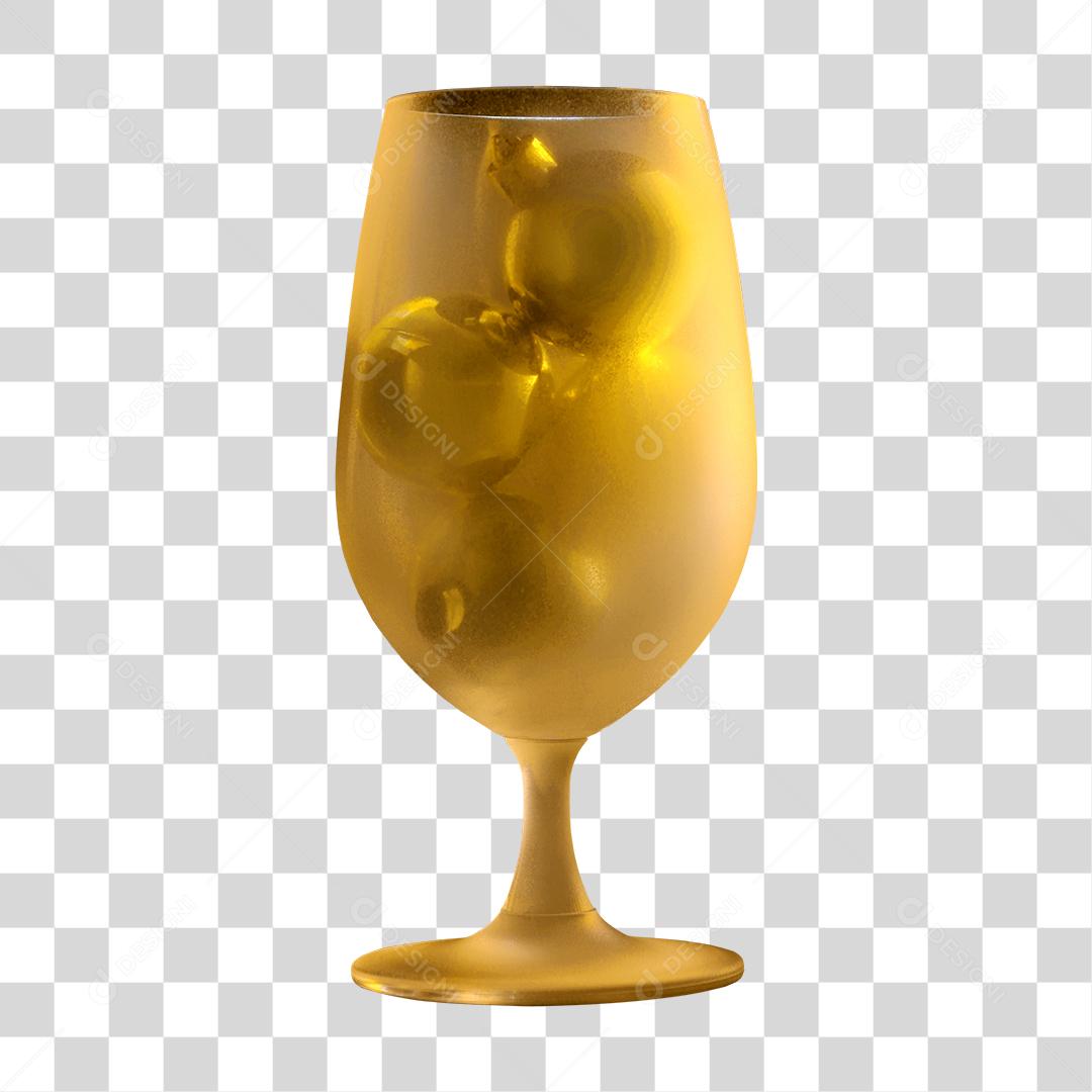 Taça com bolas dourada PNG Transparente