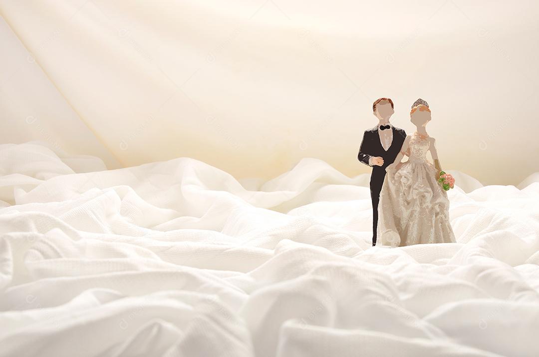 Conceite de casamento bonecos noivo e noiva