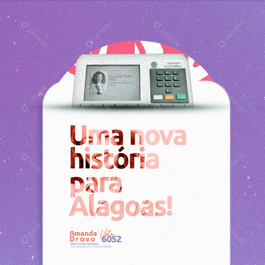 Post Política Urna Eletronica Social Media PSD Editável