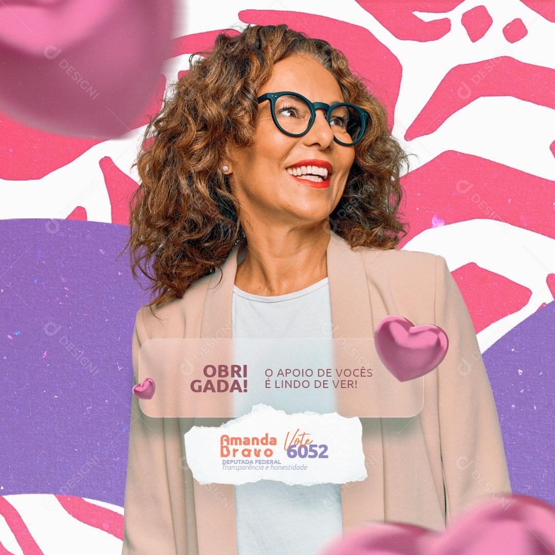 Post Política Deputada Federal Social Media PSD Editável